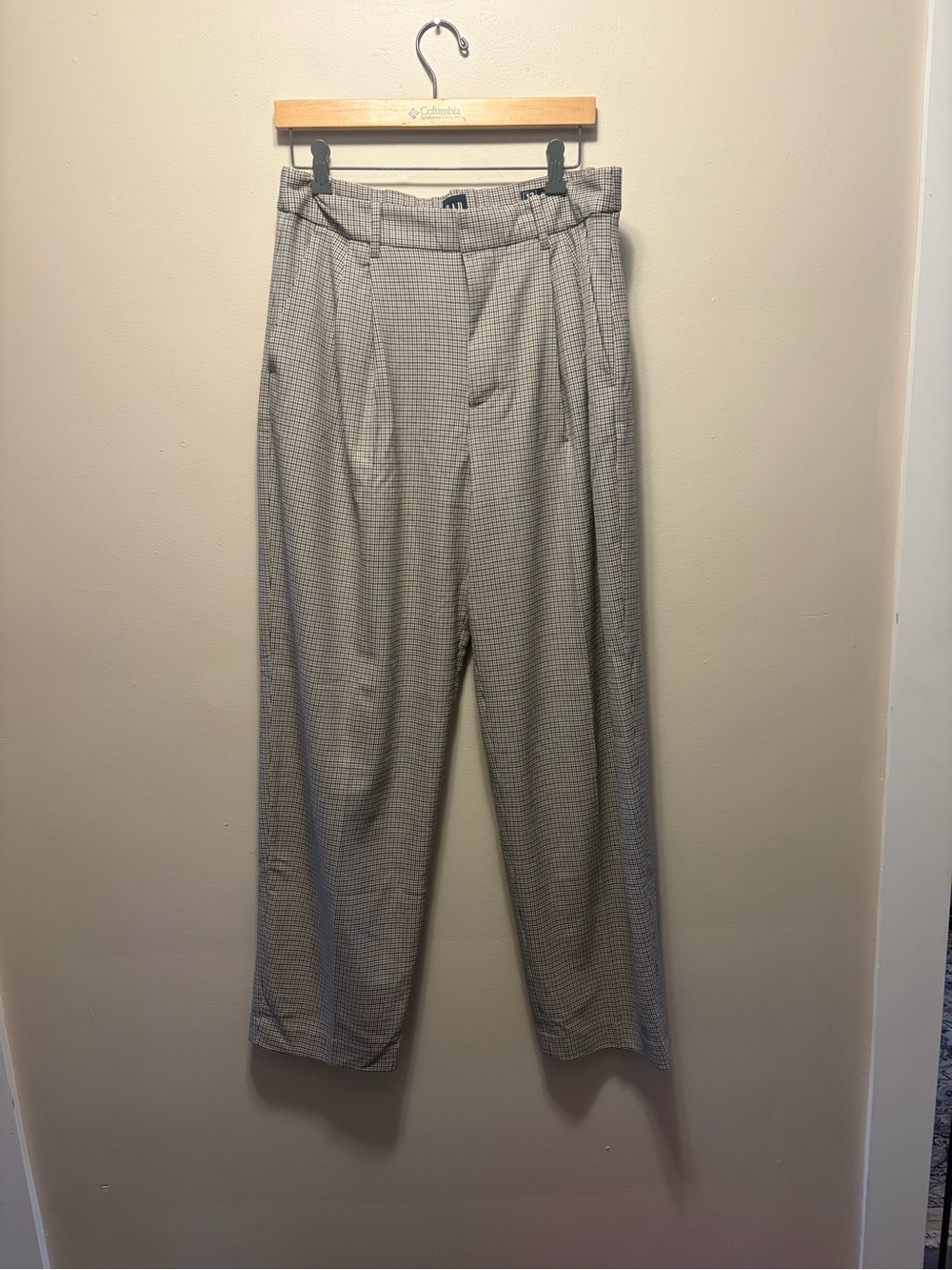 Wonen’s GAP 370 Checked Pleated Trousers Size 12 Tall